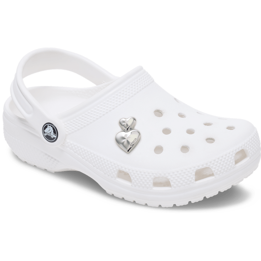 Crocs Latest Silver Double Heart Jibbitz™ charms