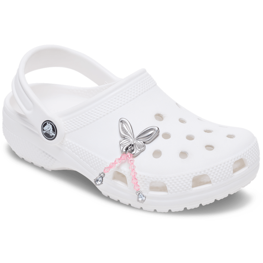 Crocs Classic Silver Beaded Meta Butterfly Jibbitz™ charms