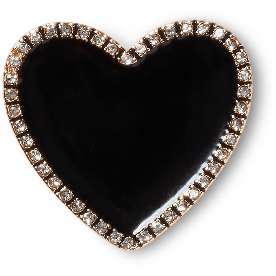 Crocs Best Seller Black Heart with Gold Outline Jibbitz™ charms