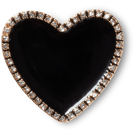Crocs Best Seller Black Heart with Gold Outline Jibbitz™ charms