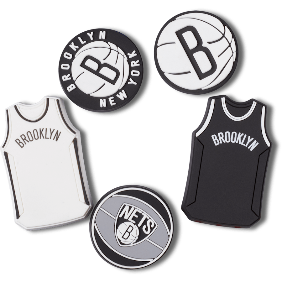 Crocs Exclusive NBA Brooklyn Nets 5 Pack Jibbitz™ charms