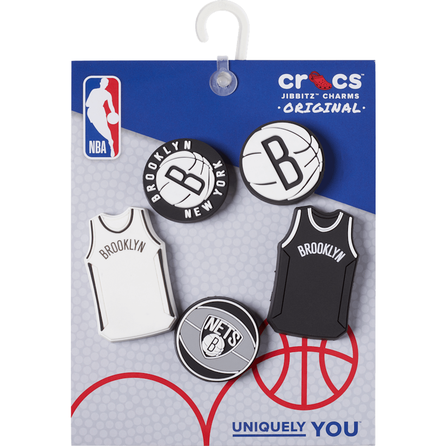 Crocs Exclusive NBA Brooklyn Nets 5 Pack Jibbitz™ charms