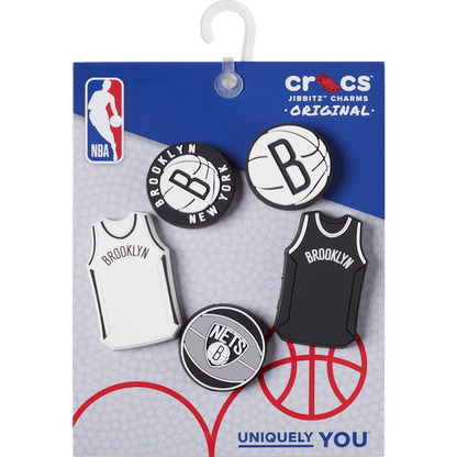 Crocs Exclusive NBA Brooklyn Nets 5 Pack Jibbitz™ charms