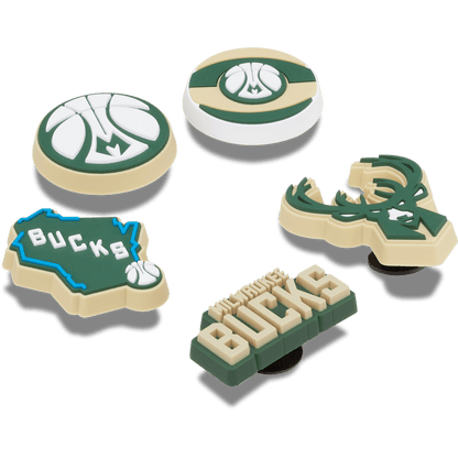 Crocs Best Seller NBA Milwaukee Bucks 5 Pack Jibbitz™ charms