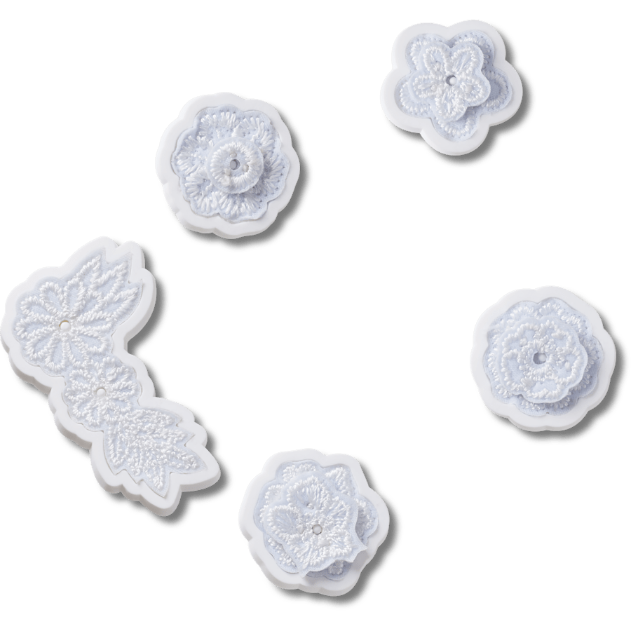 Crocs Great Value White Elegant Floral 5 Pack Jibbitz™ charms
