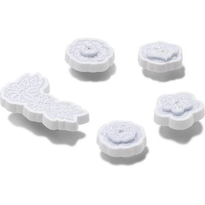 Crocs Great Value White Elegant Floral 5 Pack Jibbitz™ charms