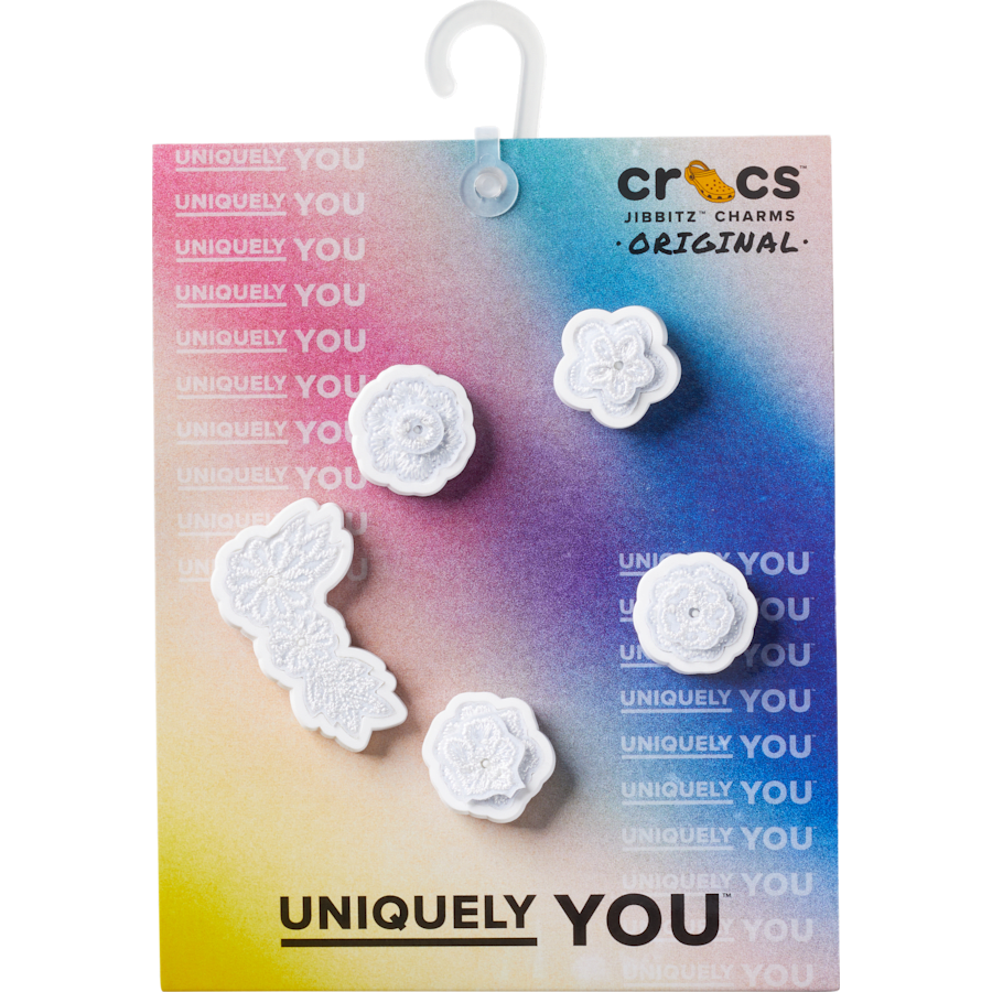 Crocs Great Value White Elegant Floral 5 Pack Jibbitz™ charms