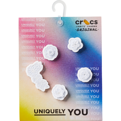 Crocs Great Value White Elegant Floral 5 Pack Jibbitz™ charms