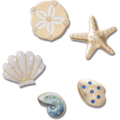 Crocs Latest Gold Seashell 5 Pack Jibbitz™ charms