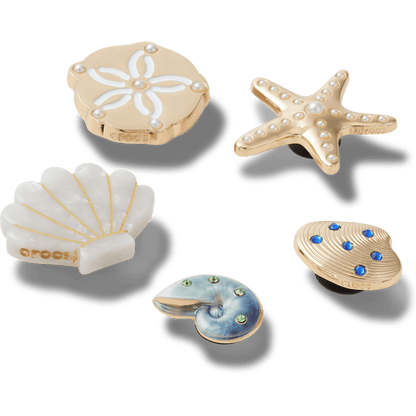 Crocs Latest Gold Seashell 5 Pack Jibbitz™ charms