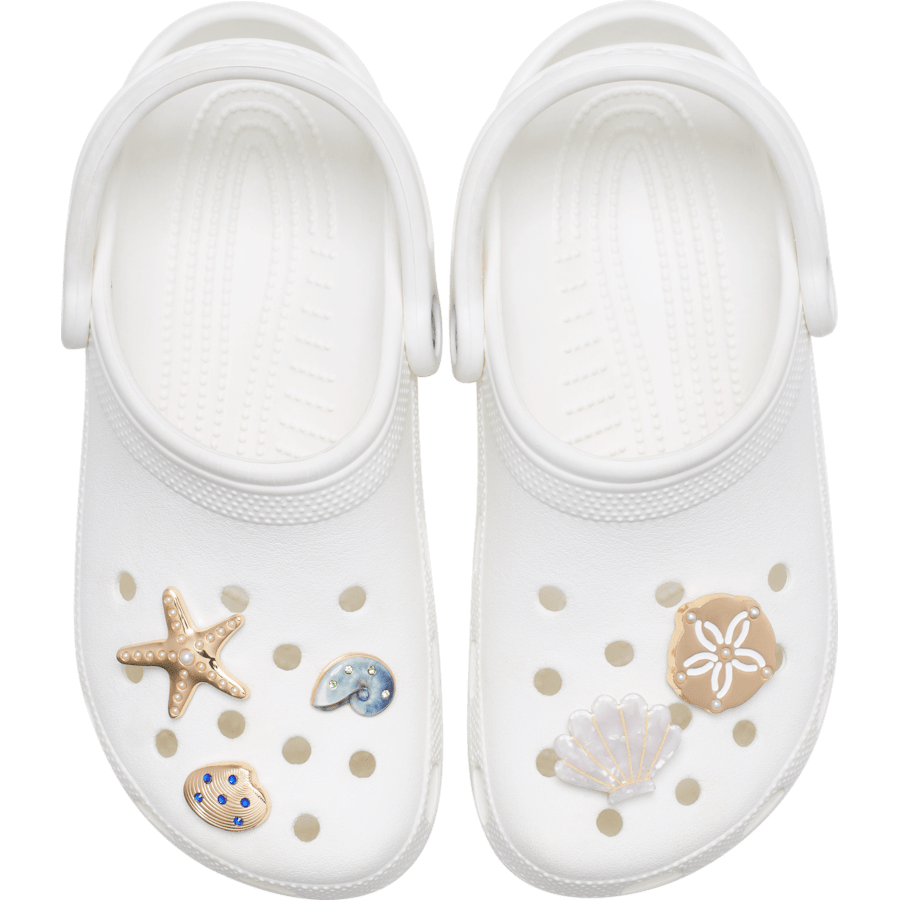 Crocs Latest Gold Seashell 5 Pack Jibbitz™ charms