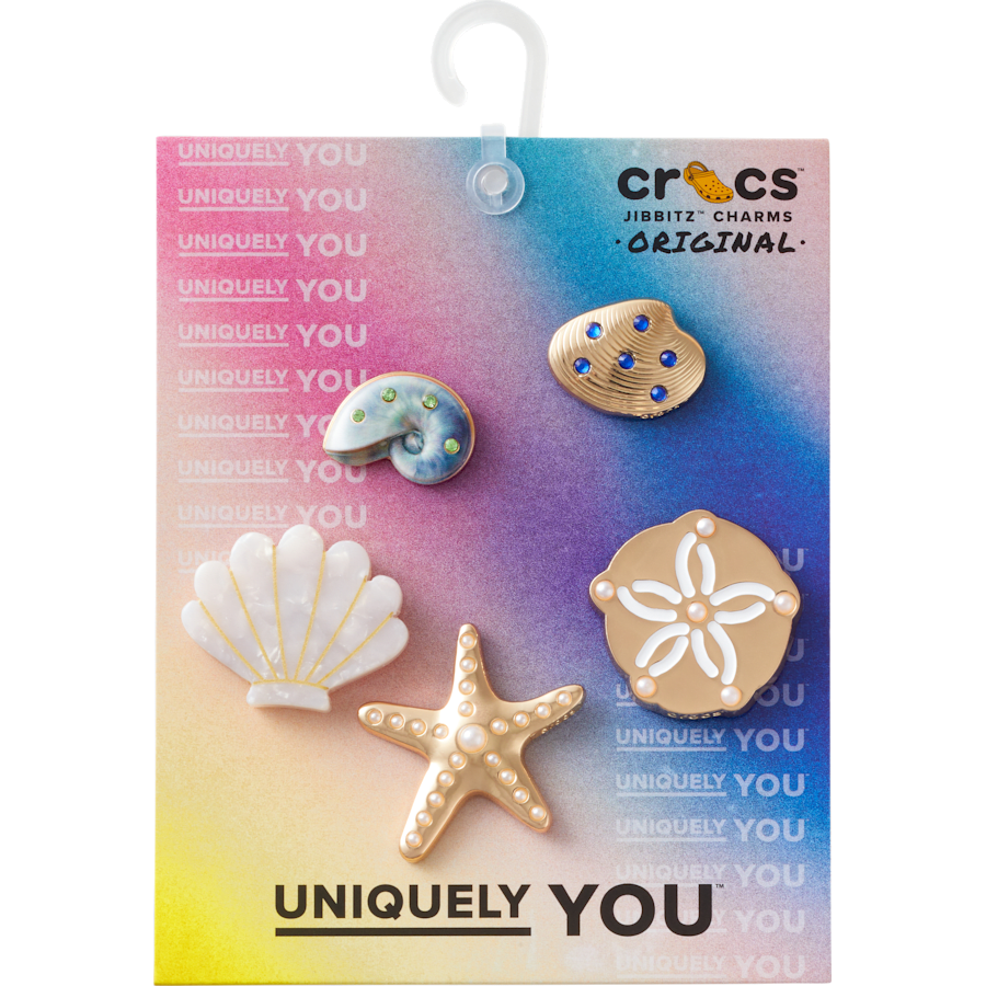 Crocs Latest Gold Seashell 5 Pack Jibbitz™ charms