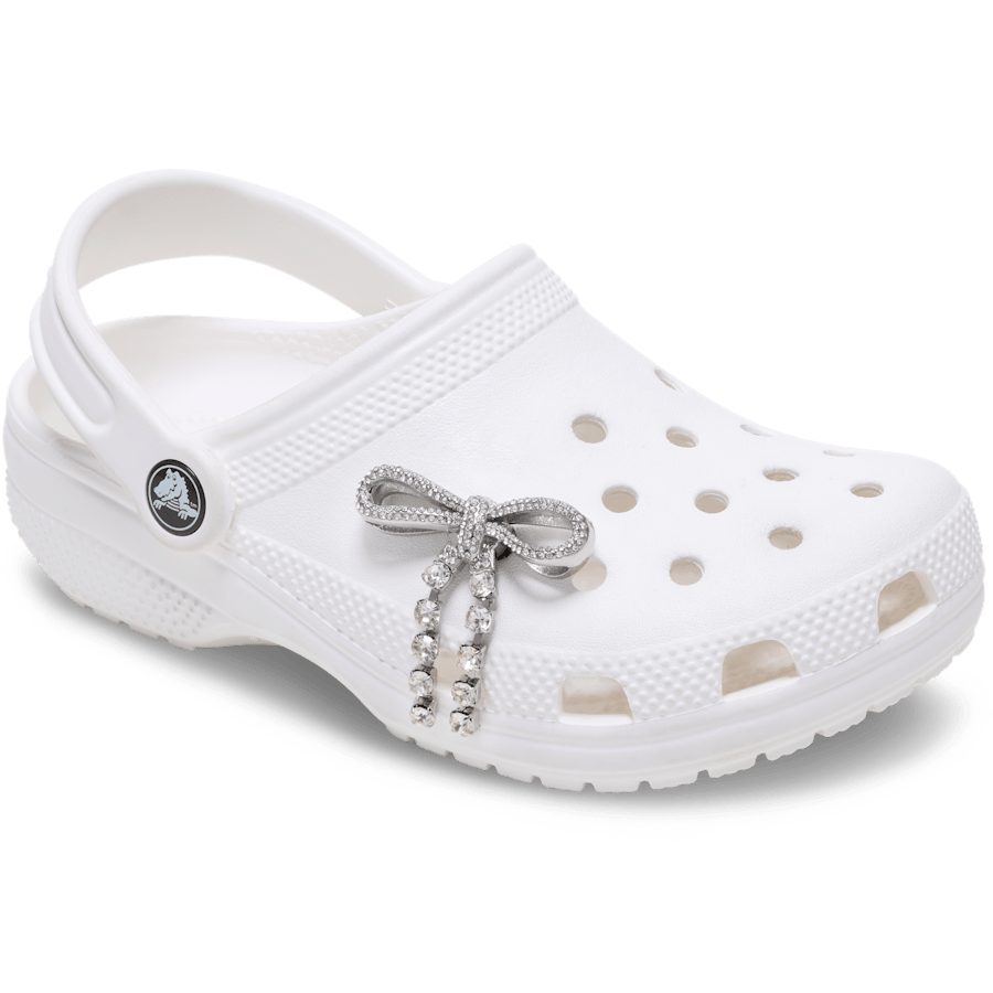Crocs Hot Sale Silver Gem Bow Jibbitz™ charms