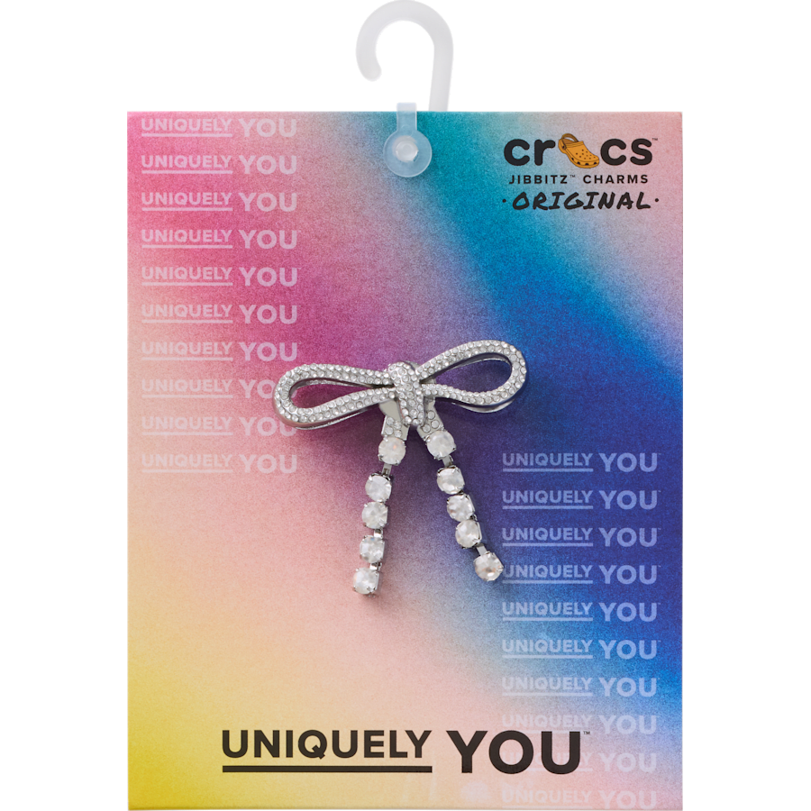 Crocs Hot Sale Silver Gem Bow Jibbitz™ charms
