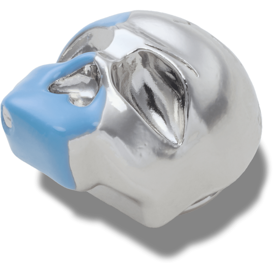 Crocs Top Pick Silver and Blue Enamel Skull Jibbitz™ charms