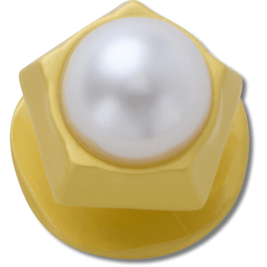 Crocs Hot Sale Gold Pentagon Pearl Jibbitz™ charms