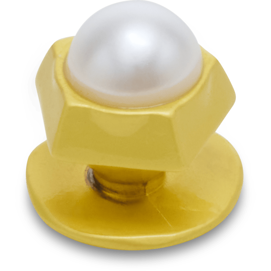 Crocs Hot Sale Gold Pentagon Pearl Jibbitz™ charms