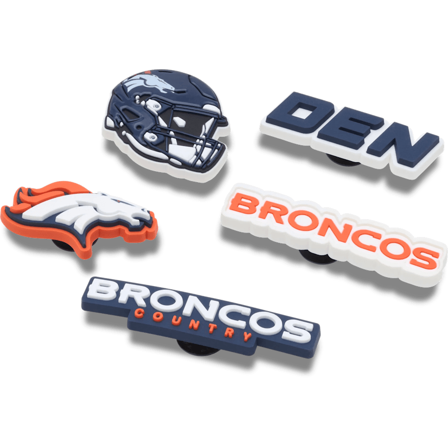 Crocs New NFL Denver Broncos 5 Pack Jibbitz Shoe Charm