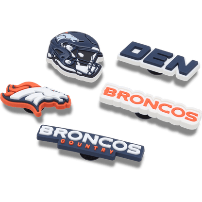 Crocs New NFL Denver Broncos 5 Pack Jibbitz Shoe Charm