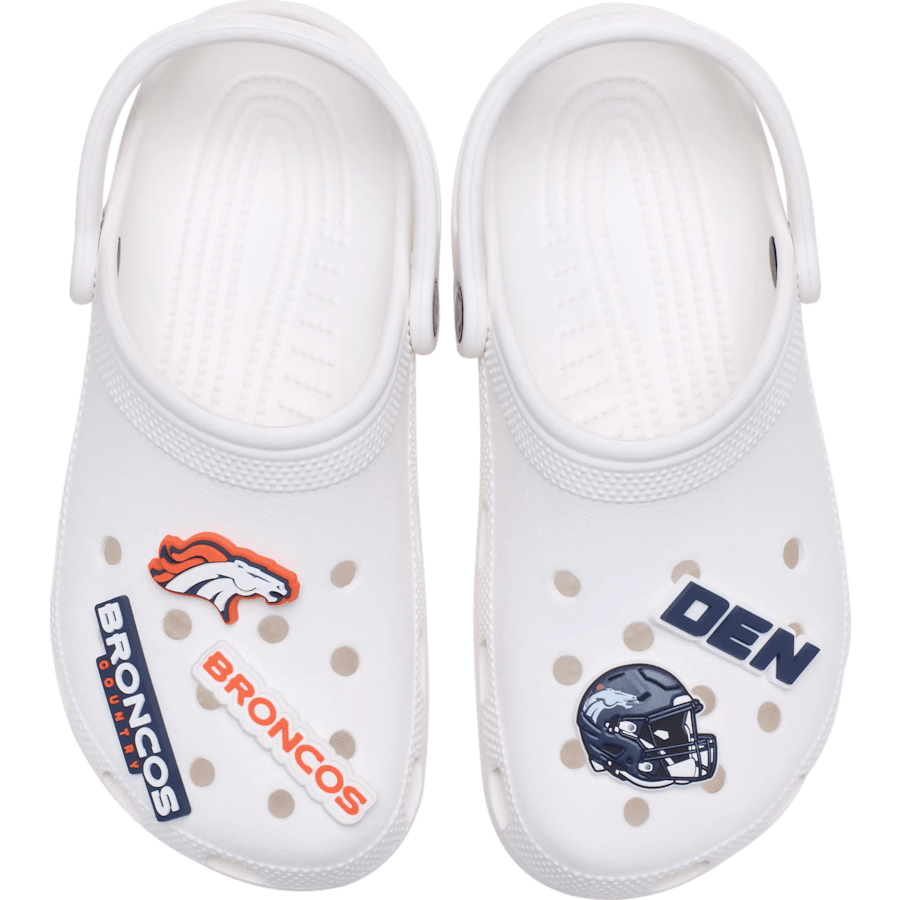 Crocs New NFL Denver Broncos 5 Pack Jibbitz Shoe Charm