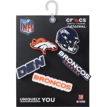 Crocs New NFL Denver Broncos 5 Pack Jibbitz Shoe Charm