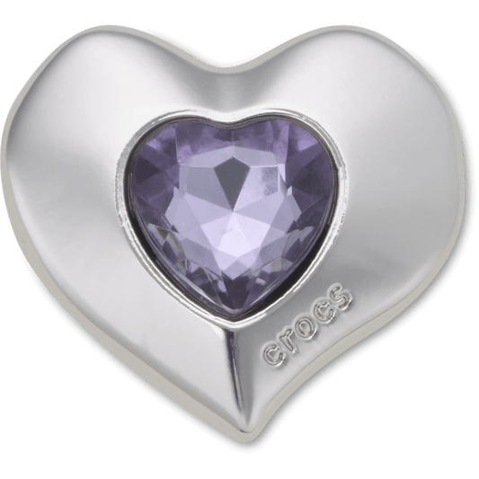 Crocs Great Value SilverandPurple SMT Gem Heart Jibbitz™ charms