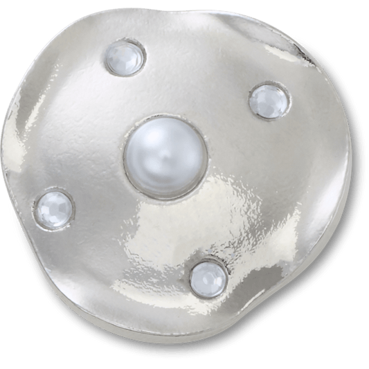 Crocs Trending Silver and Pearl Disc Jibbitz™ charms