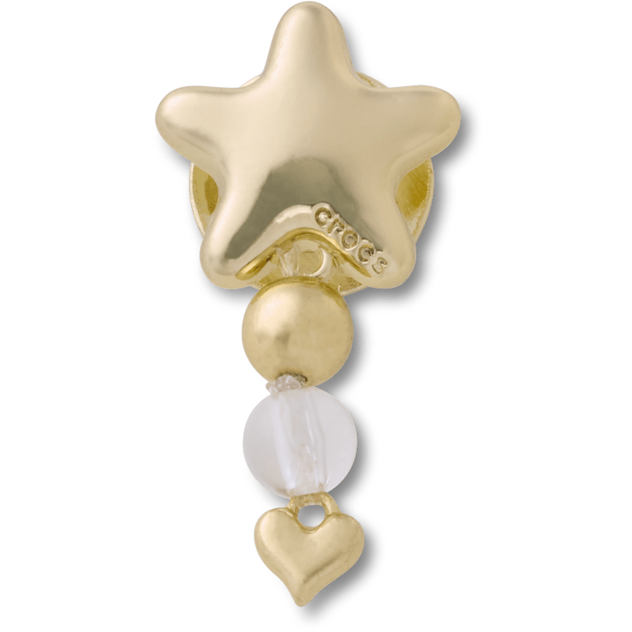 Crocs Quality Gold Star with Heart Dangle Jibbitz™ charms