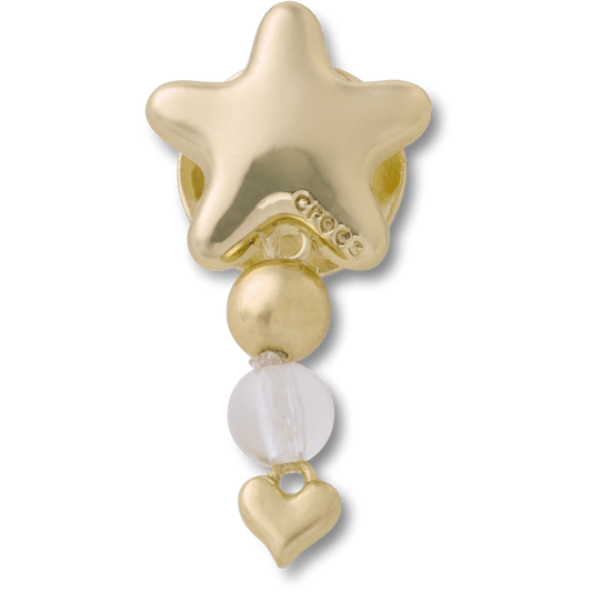 Crocs Quality Gold Star with Heart Dangle Jibbitz™ charms