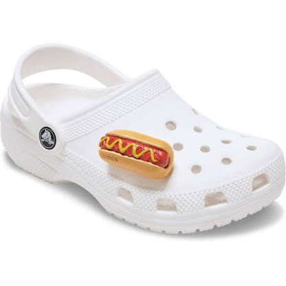 Crocs Featured Hot Dog Dipped in Mustard Jibbitz™ charms