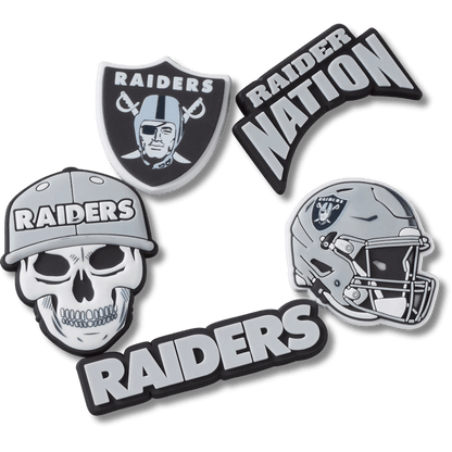 Crocs Special Offer NFL Las Vegas Raiders 5 Pack Jibbitz Shoe Charm