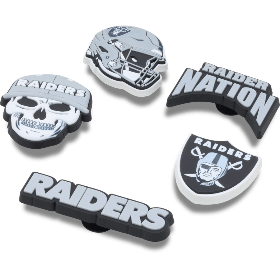 Crocs Special Offer NFL Las Vegas Raiders 5 Pack Jibbitz Shoe Charm