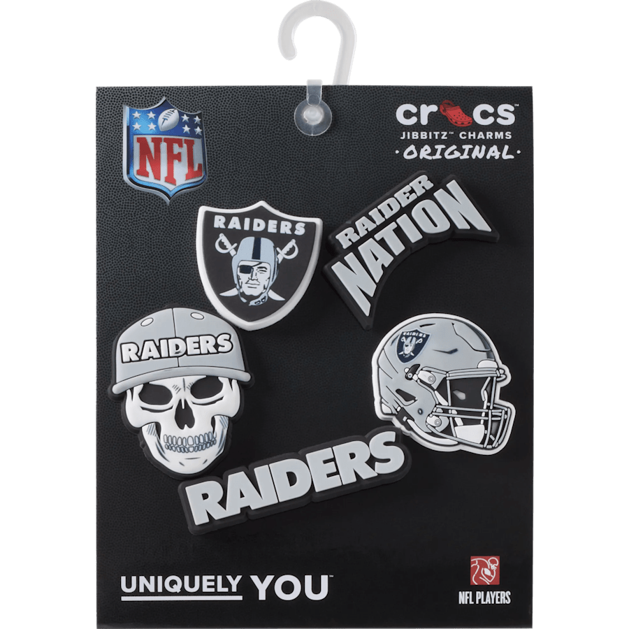 Crocs Special Offer NFL Las Vegas Raiders 5 Pack Jibbitz Shoe Charm