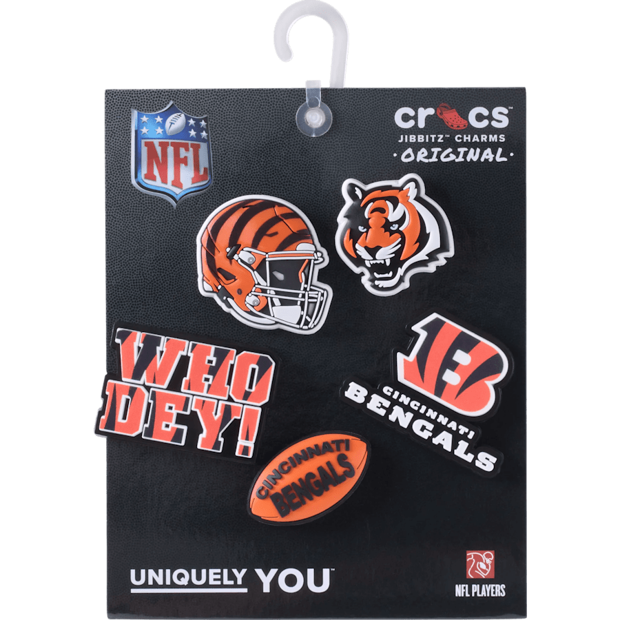 Crocs Trusted NFL Cincinnati Bengals 5 Pack Jibbitz Shoe Charm