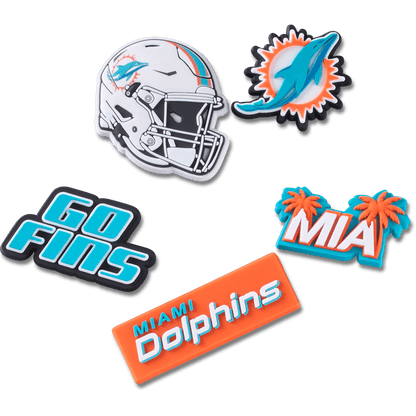 Crocs Essential NFL Miami Dolphins 5 Pack Jibbitz Shoe Charm