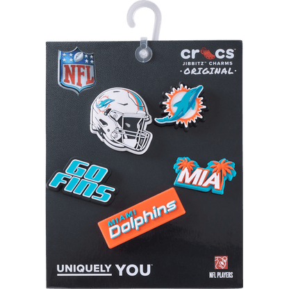 Crocs Essential NFL Miami Dolphins 5 Pack Jibbitz Shoe Charm