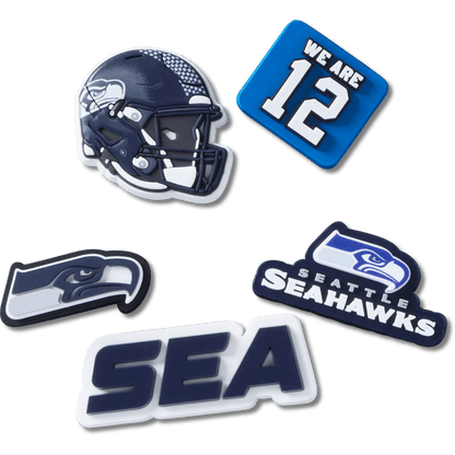 Crocs Premium NFL Seattle Seahawks 5 Pack Jibbitz Shoe Charm