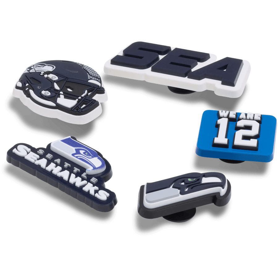 Crocs Premium NFL Seattle Seahawks 5 Pack Jibbitz Shoe Charm
