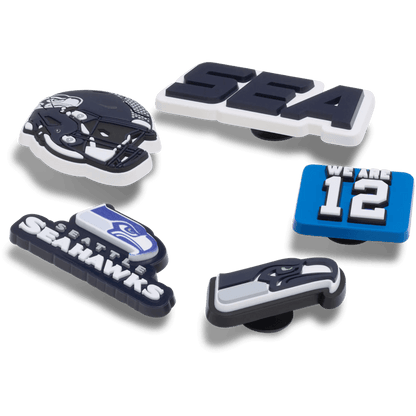 Crocs Premium NFL Seattle Seahawks 5 Pack Jibbitz Shoe Charm