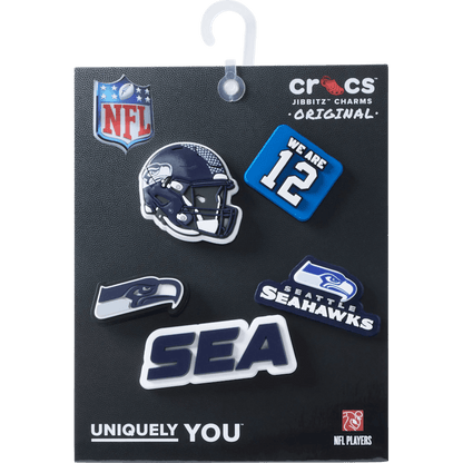 Crocs Premium NFL Seattle Seahawks 5 Pack Jibbitz Shoe Charm
