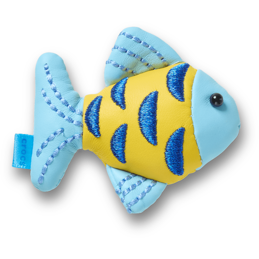 Crocs Classic Blue and Gold Sparkle Fish Jibbitz™ charms