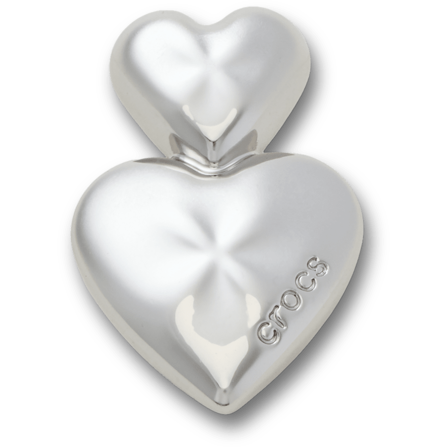 Crocs Latest Silver Double Heart Jibbitz™ charms