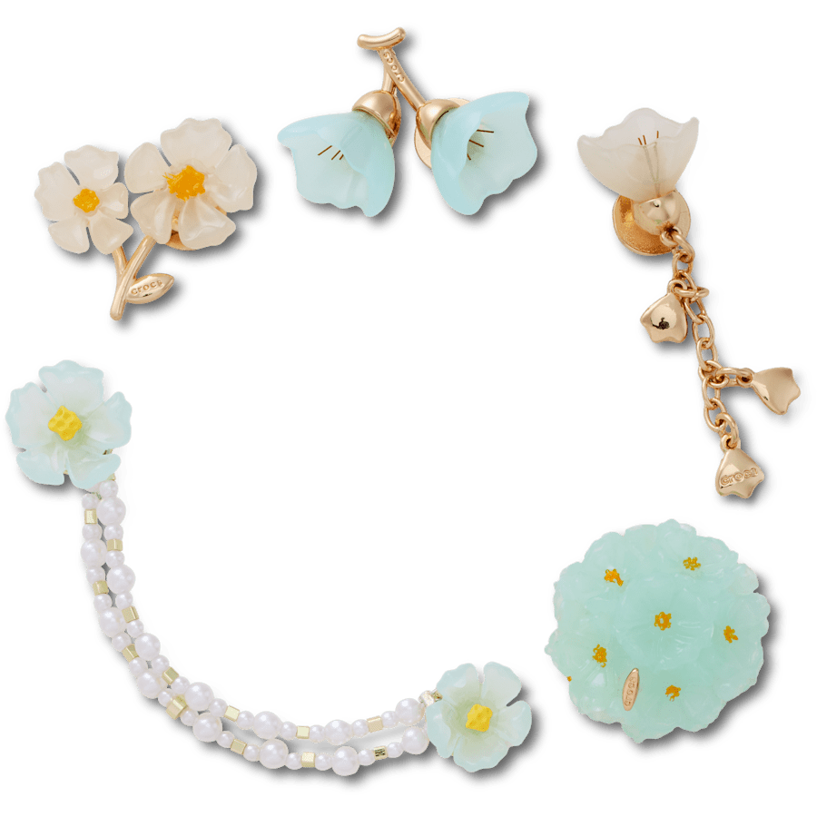 Crocs Recommended Blue Dainty Floral 5 Pack Jibbitz™ charms