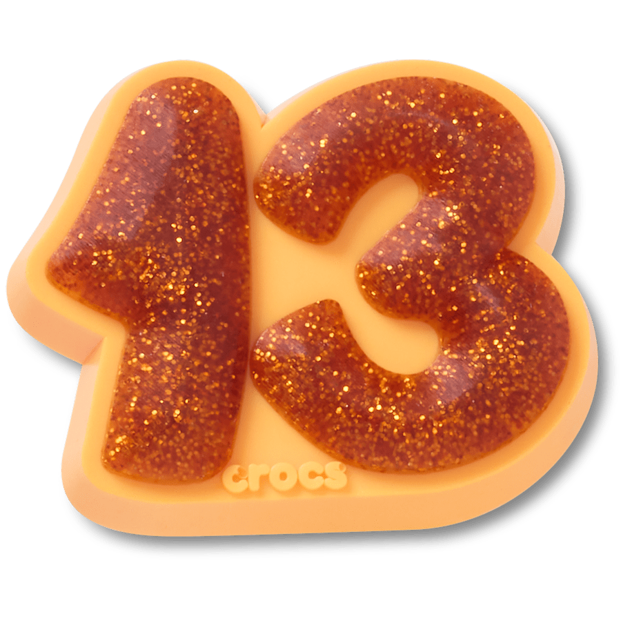 Crocs Hot Sale Orange Sparkly Number 13 Jibbitz™ charms
