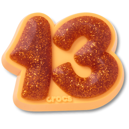 Crocs Hot Sale Orange Sparkly Number 13 Jibbitz™ charms