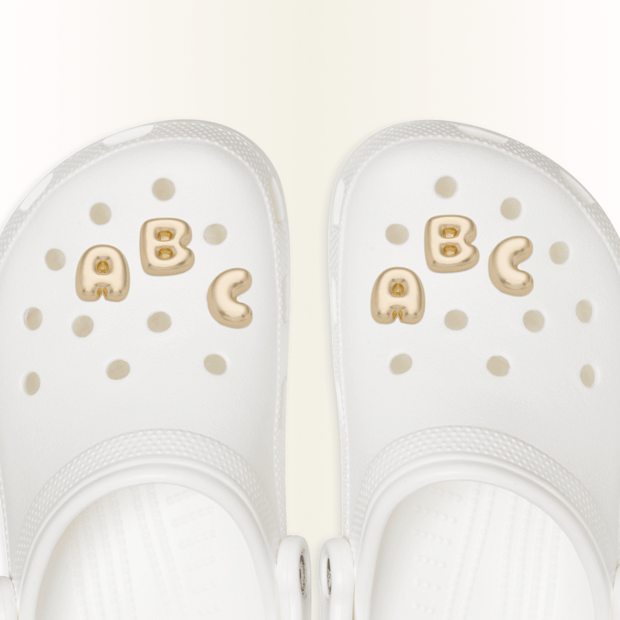Crocs Hot Sale Gold Bubble Letter A-Z Jibbitz™ charms