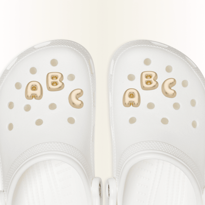 Crocs Hot Sale Gold Bubble Letter A-Z Jibbitz™ charms