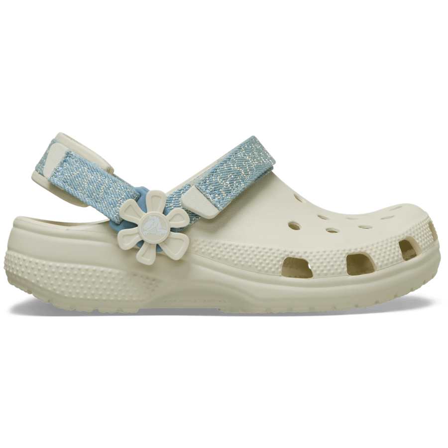 Crocs Best Seller Kids’ Classic Denim Flower Adjustable Backstrap Clog