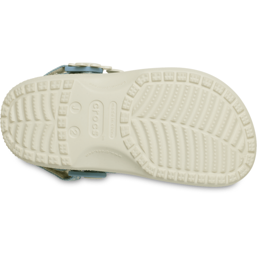 Crocs Best Seller Kids’ Classic Denim Flower Adjustable Backstrap Clog