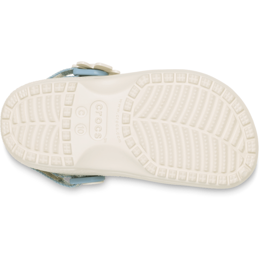 Crocs Trusted Toddler Classic Denim Flower Adjustable Backstrap Clog